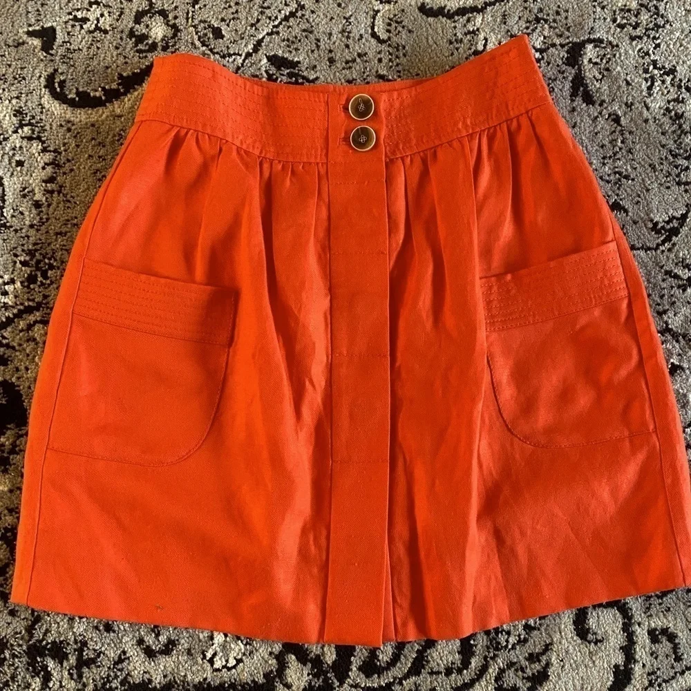 J Crew Dorrie Linen Blend A line Skirt